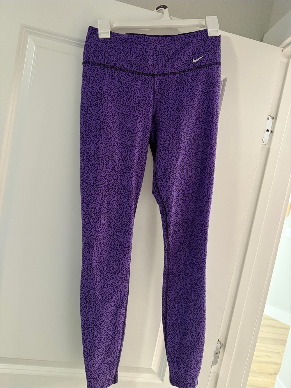 Nike Deep Purple Printed Leggings with Black Speckle